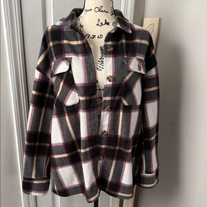 Plaid Button-Up Women's Jacket